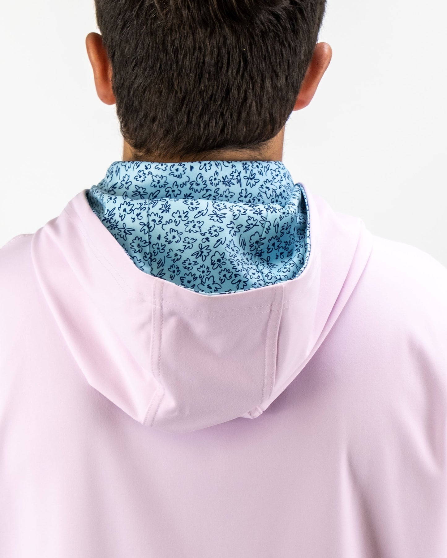 Pins and Aces Performance Golf Hoodie - Flower Doodle Blue