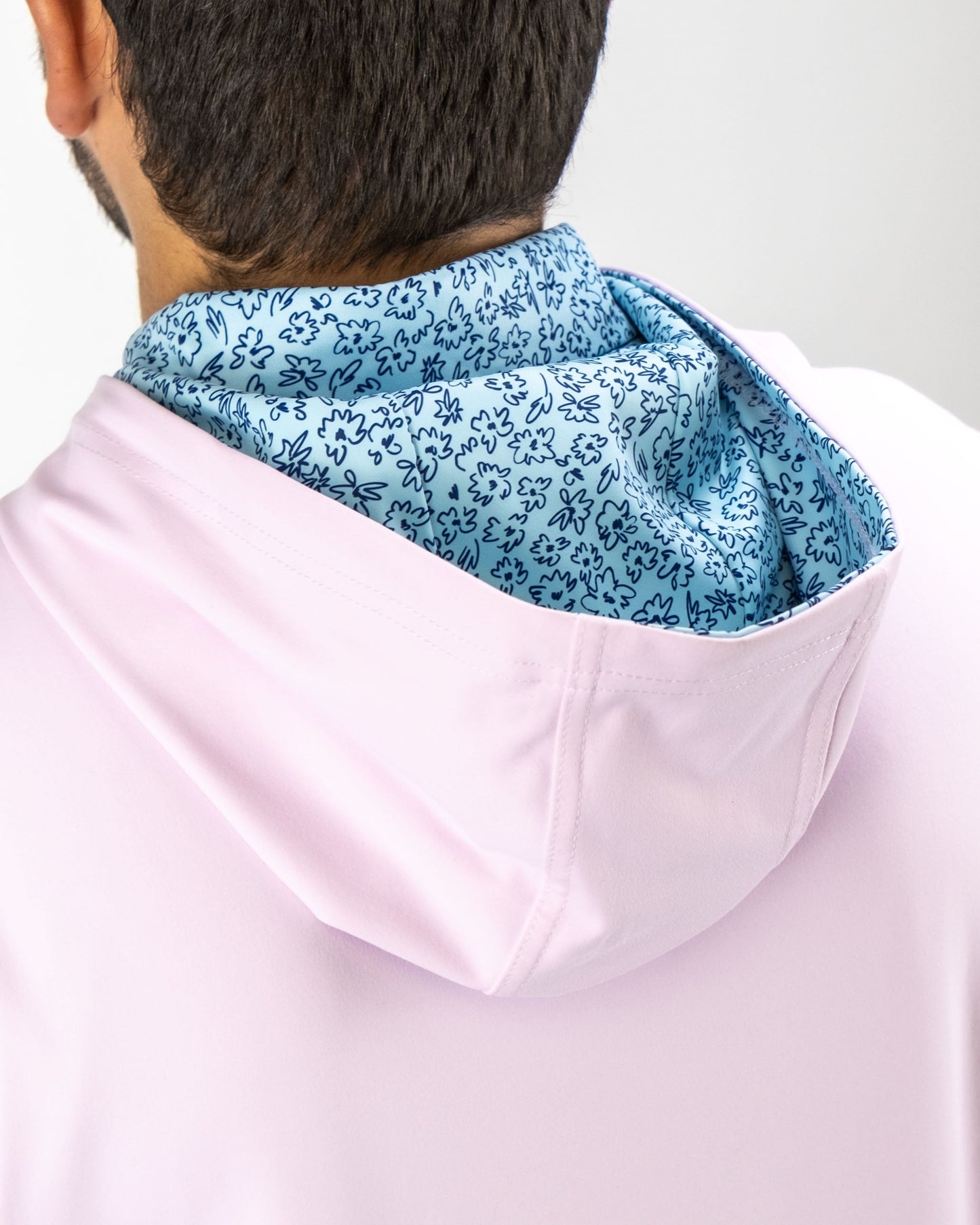 Pins and Aces Performance Golf Hoodie - Flower Doodle Blue