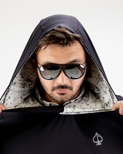 Pins and Aces Performance Golf Hoodie - White Noise