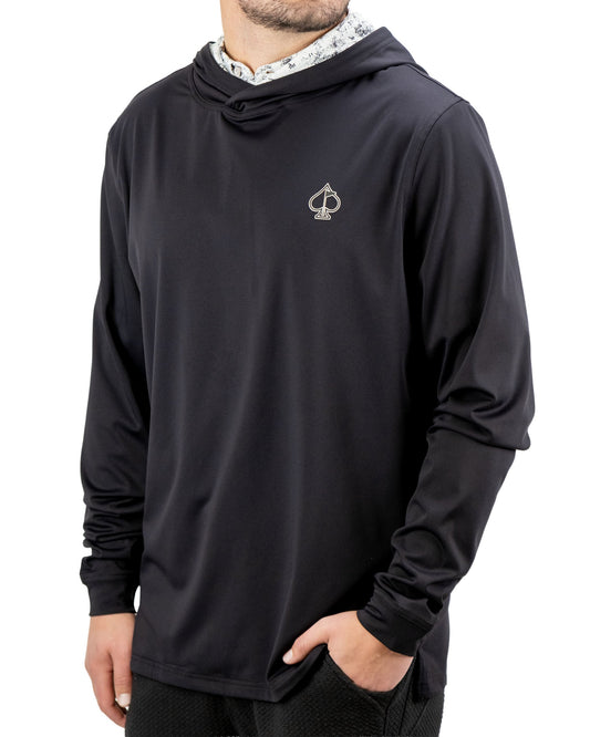 Pins and Aces Performance Golf Hoodie - White Noise