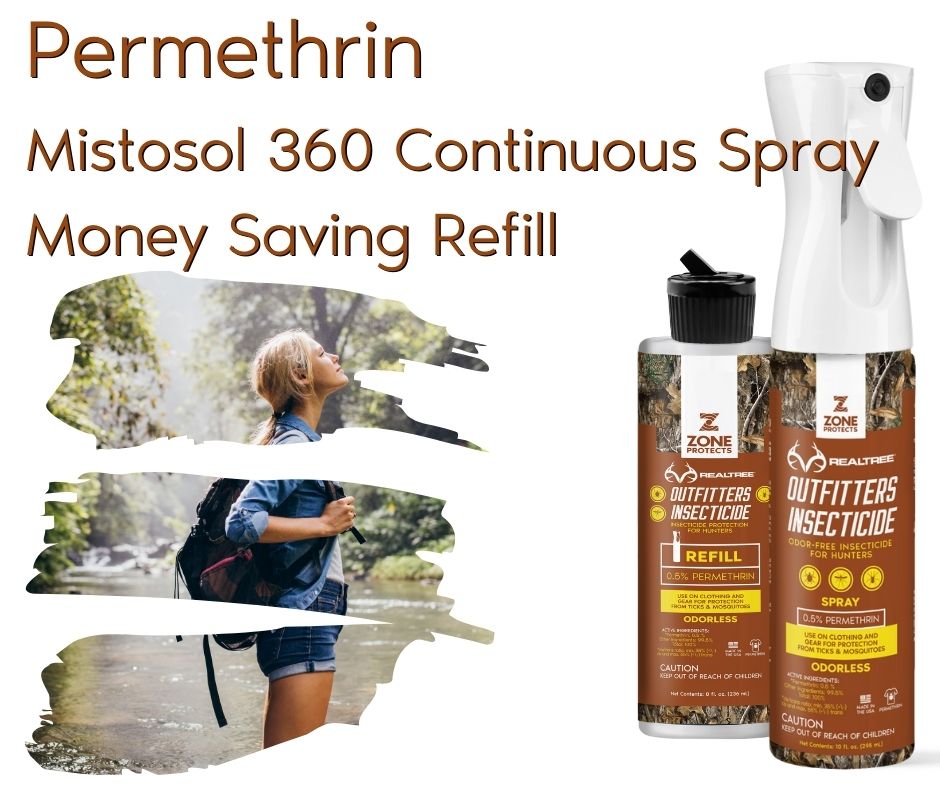 Zone Protects Permethrin Insecticide; Realtree Outfitter's Permethrin Spray Bundle, Mistosol + Refill
