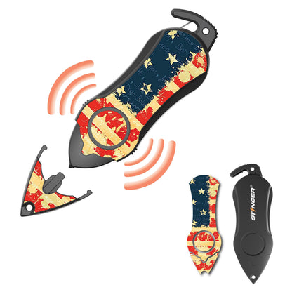 Stinger Survival Tools Personal Alarm Keychain Safety Emergency Tool  (USA Flag)