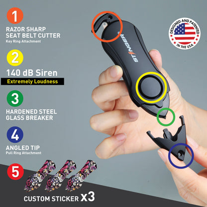 Stinger Survival Tools Personal Alarm Keychain Safety Emergency Tool (Music)