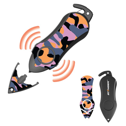 Stinger Survival Tools Personal Alarm Keychain Safety Emergency Tool (Camouflage Purple)