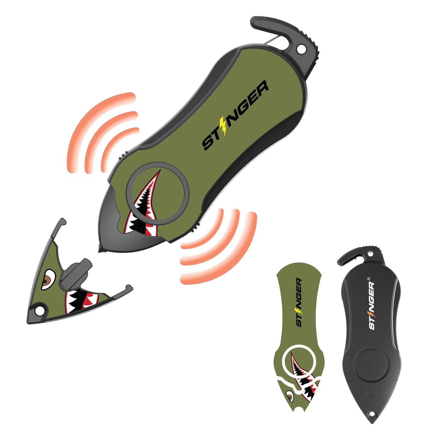 Stinger Survival Tools Personal Alarm Keychain Safety  Emergency Tool  (Shark)