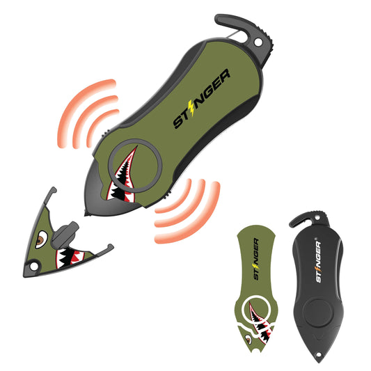 Stinger Survival Tools Personal Alarm Keychain Safety  Emergency Tool  (Shark)