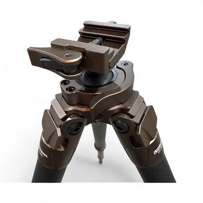 Linkogear Carbon Fiber Tripod – Picatinny/Arca, 64" Max, 66lb Capacity - Brown