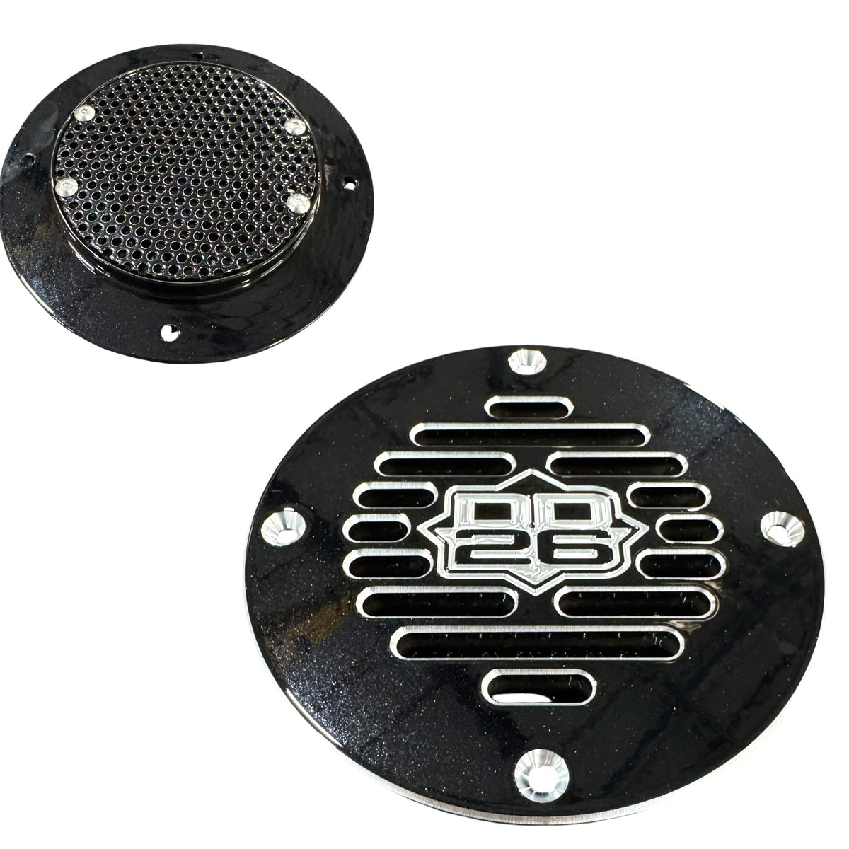 DD26 Fishing Billet Aluminum Drain Plate with Screen 4" Round for Boats