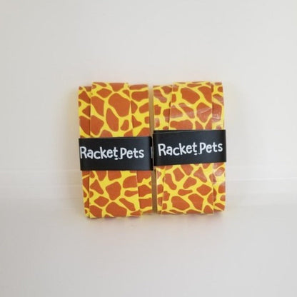 Racket Pets Overgrip Tape for Tennis Racket - Orange Giraffe (pack of 2)