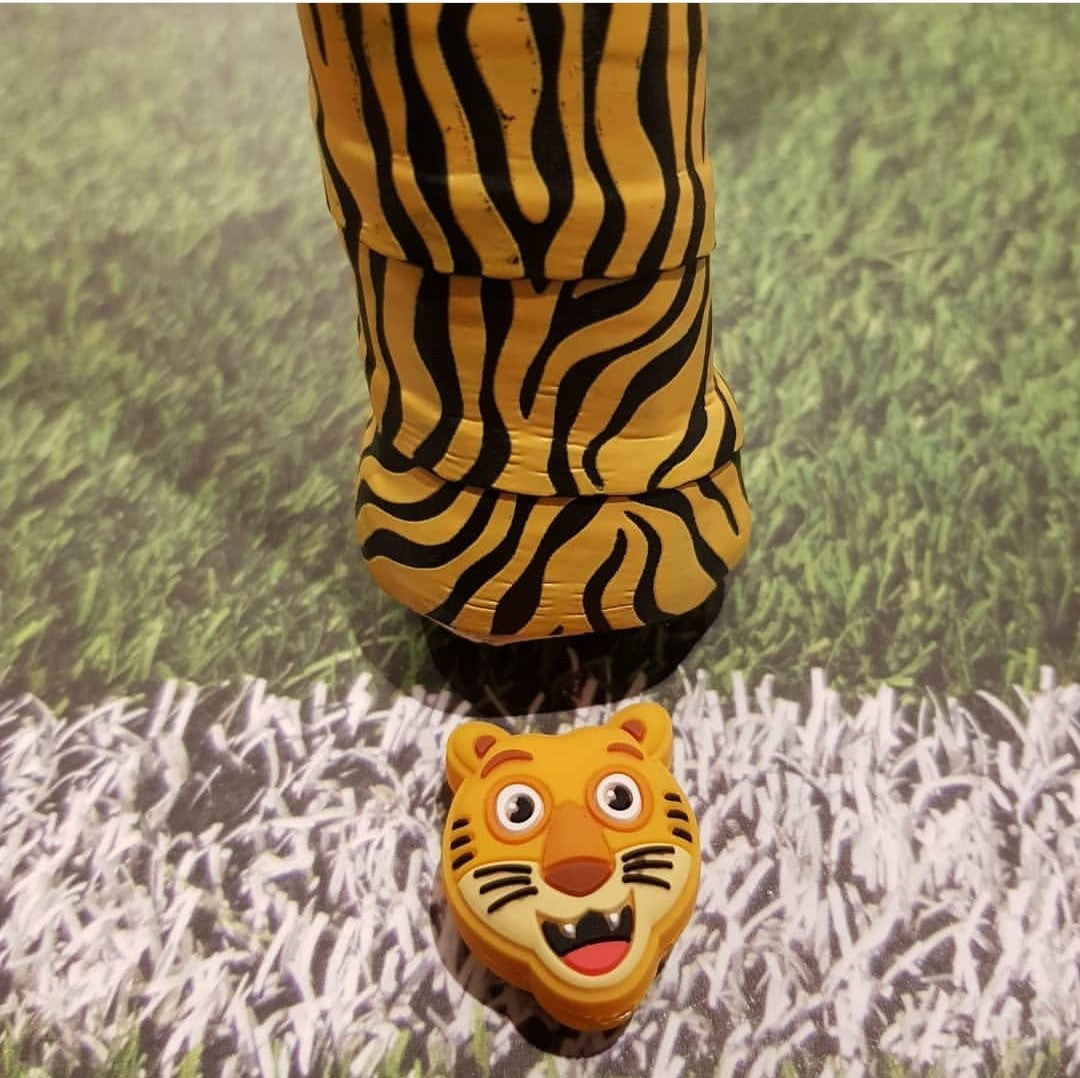 Racket Pets Overgrip Tape for Tennis Racket - Yellow Tiger (pack of 2)