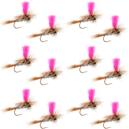 The Fly Fishing Place Adams Hi-Viz Parachute Classic Dry Fly - 12 Flies Hook Size 20