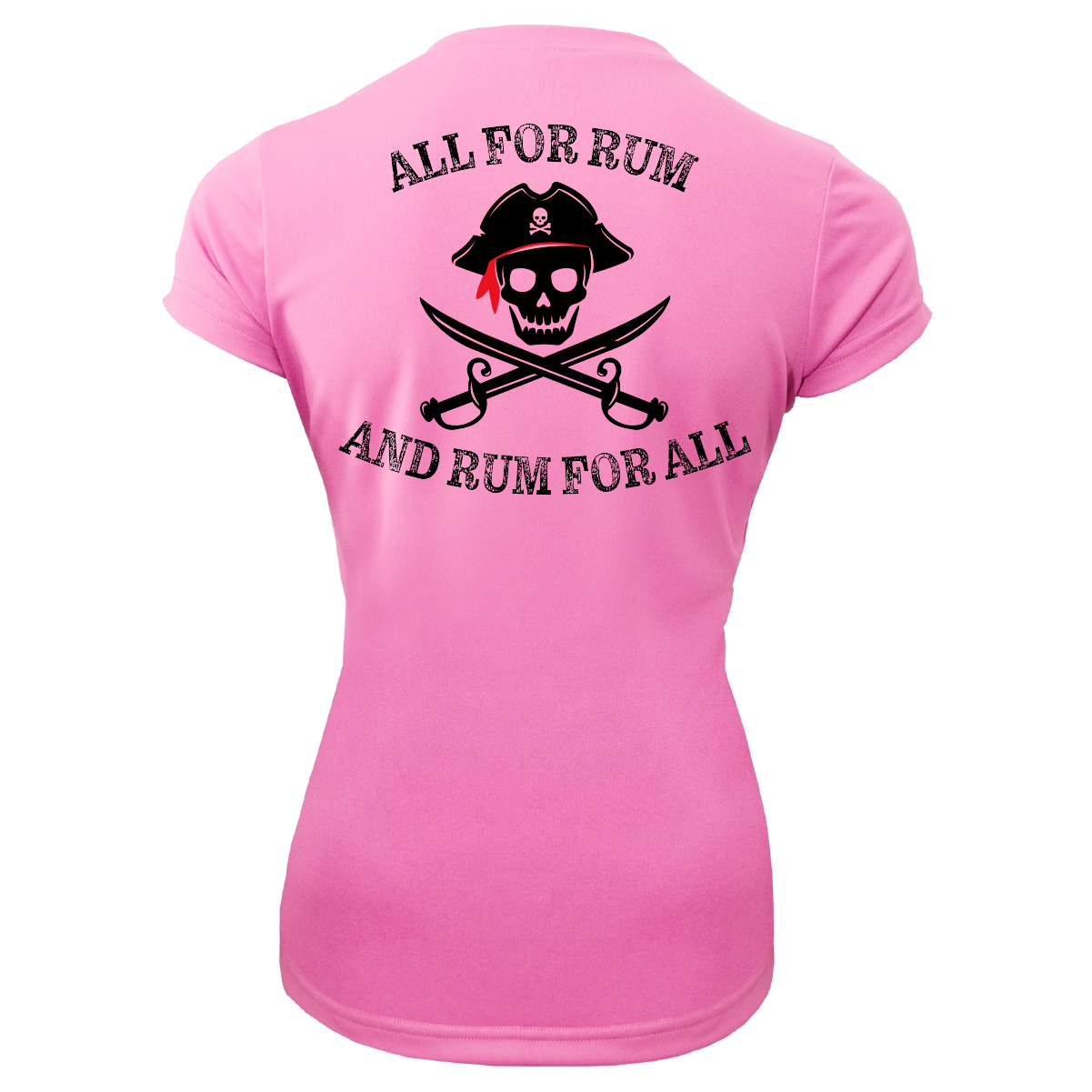 Saltwater Born DFW, TX Freshwater Born "All For Rum and Rum For All" Women's Short Sleeve UPF 50+ Dry-Fit Shirt