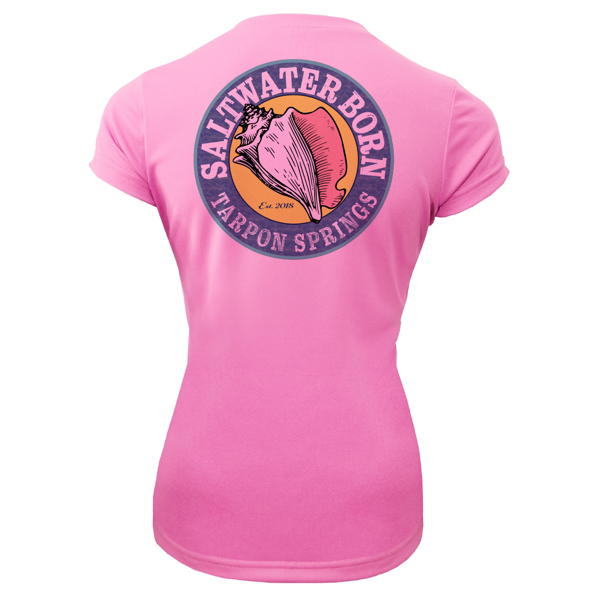 Saltwater Born Tarpon Springs Florida Girl Women's Short Sleeve UPF 50+ Dry-Fit Shirt