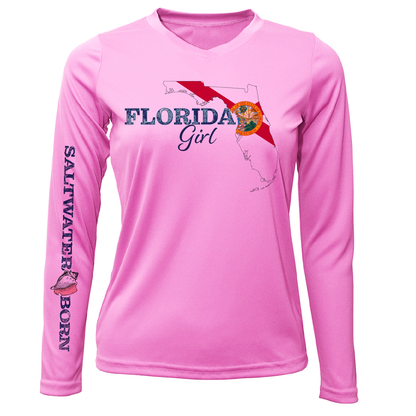Saltwater Born St. Petersburg, Florida Girl Women's Long Sleeve UPF 50+ Dry-Fit Shirt