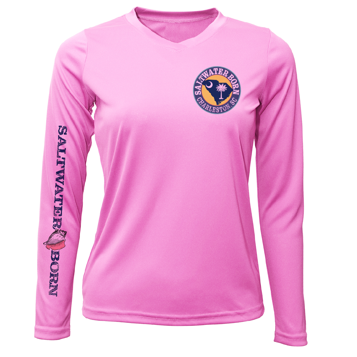 Saltwater Born Charleston, SC Kraken State Logo Women's Long Sleeve UPF 50 + Dry-Fit Shirt