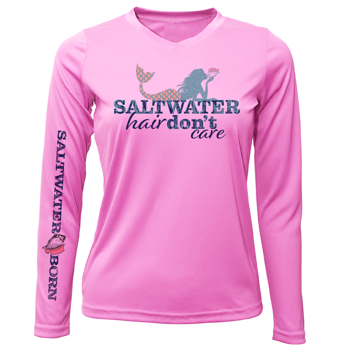 Saltwater Born Pensacola, FL "Saltwater Hair Don't Care" Long Sleeve UPF 50+ Dry-Fit Shirt