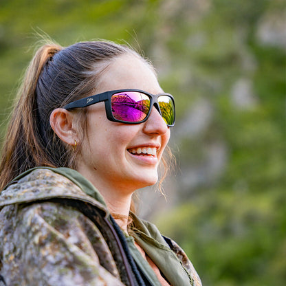 Detour Sunglasses Breach - Matte Black - Pink Polarized ANSI Z87+