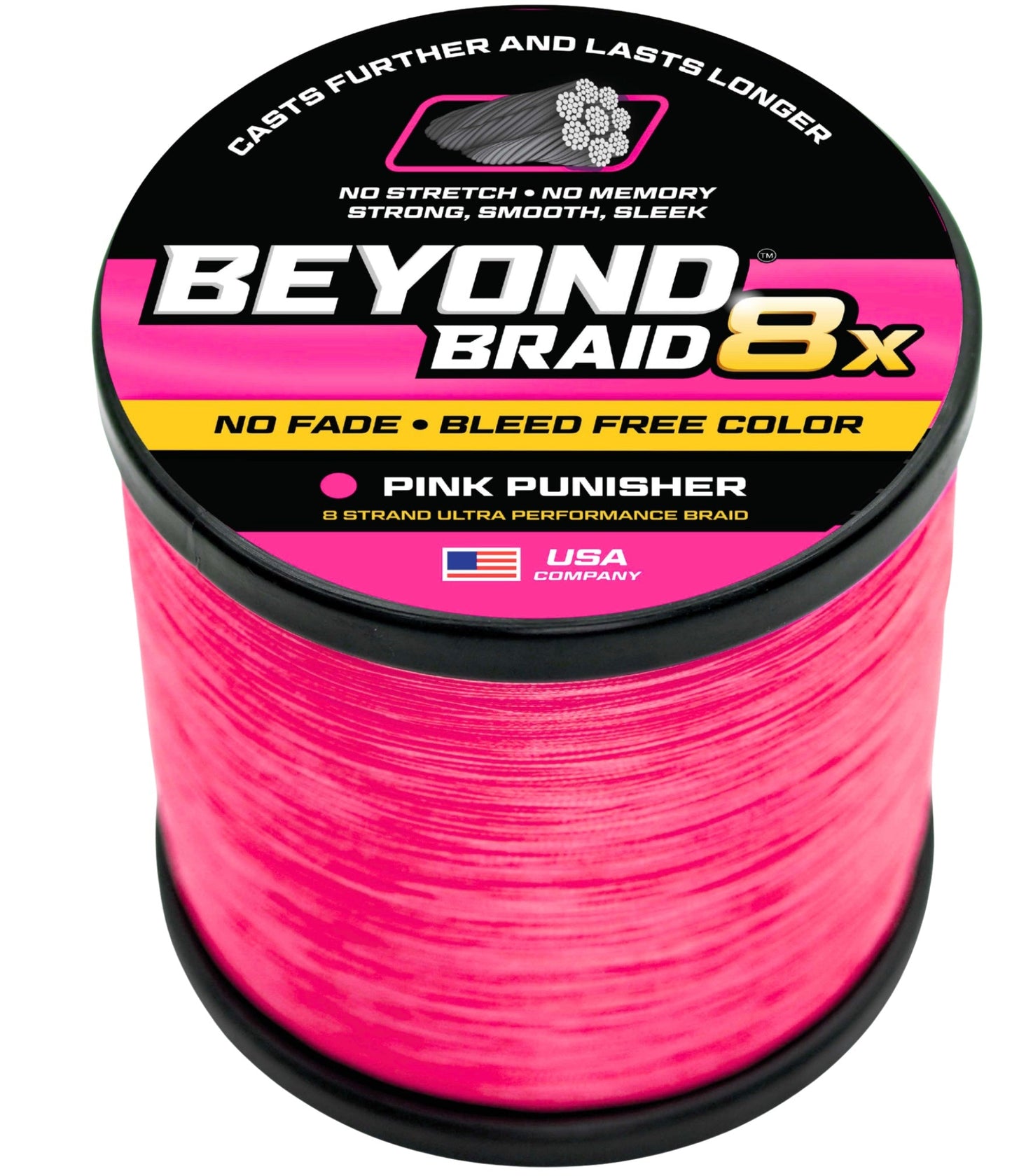 Beyond Braid Pink Punisher 8X No Fade - Ultra Performance 8 Strand
