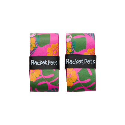 Racket Pets VALUE PACK - A Pink Flamingo Racket Pet Tennis Dampener and Pink Overgrip Tape with a (Pack of 2) Replacement Overgrip Tape