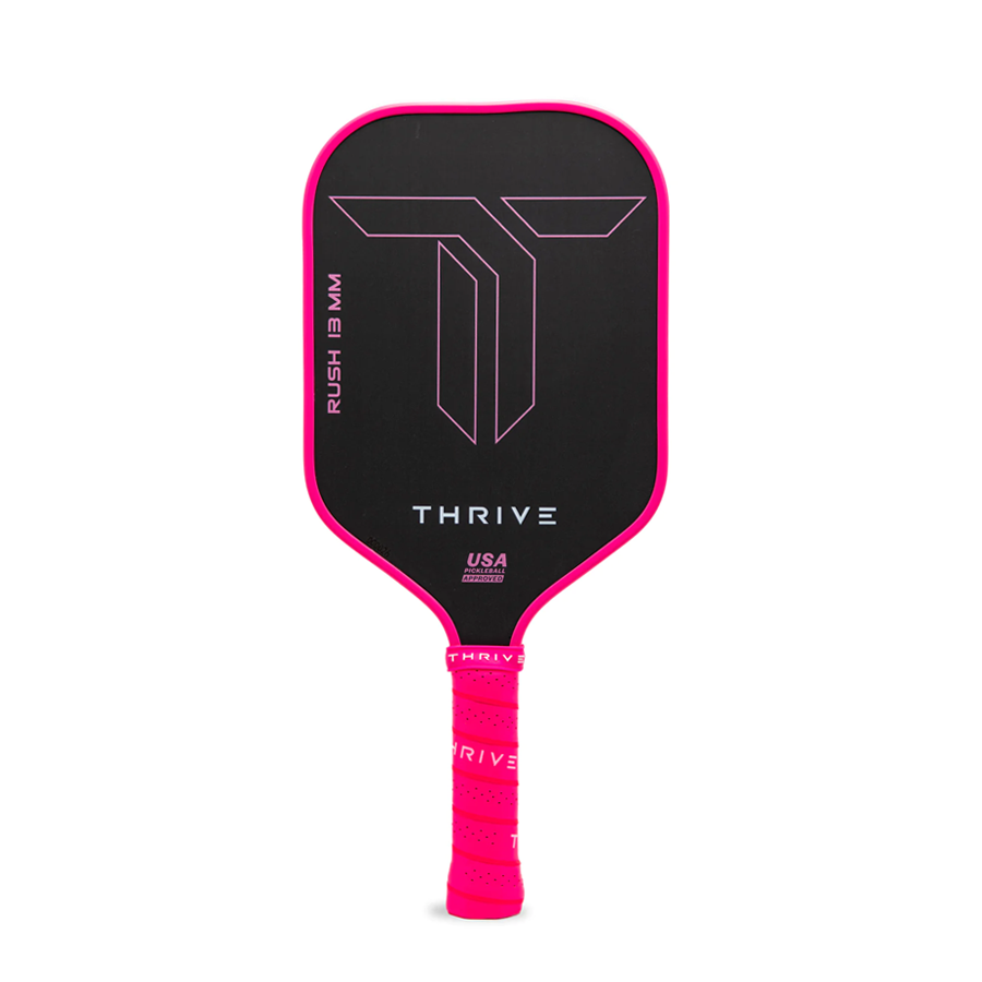 Thrive RUSH 13  SINGLES (PINK)  Includes custom weight card, paddle cover, paddle eraser, and lead weights.