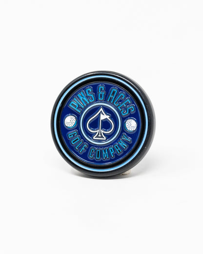 Pins and Aces Pop Out Medallion Ball Marker - Navy