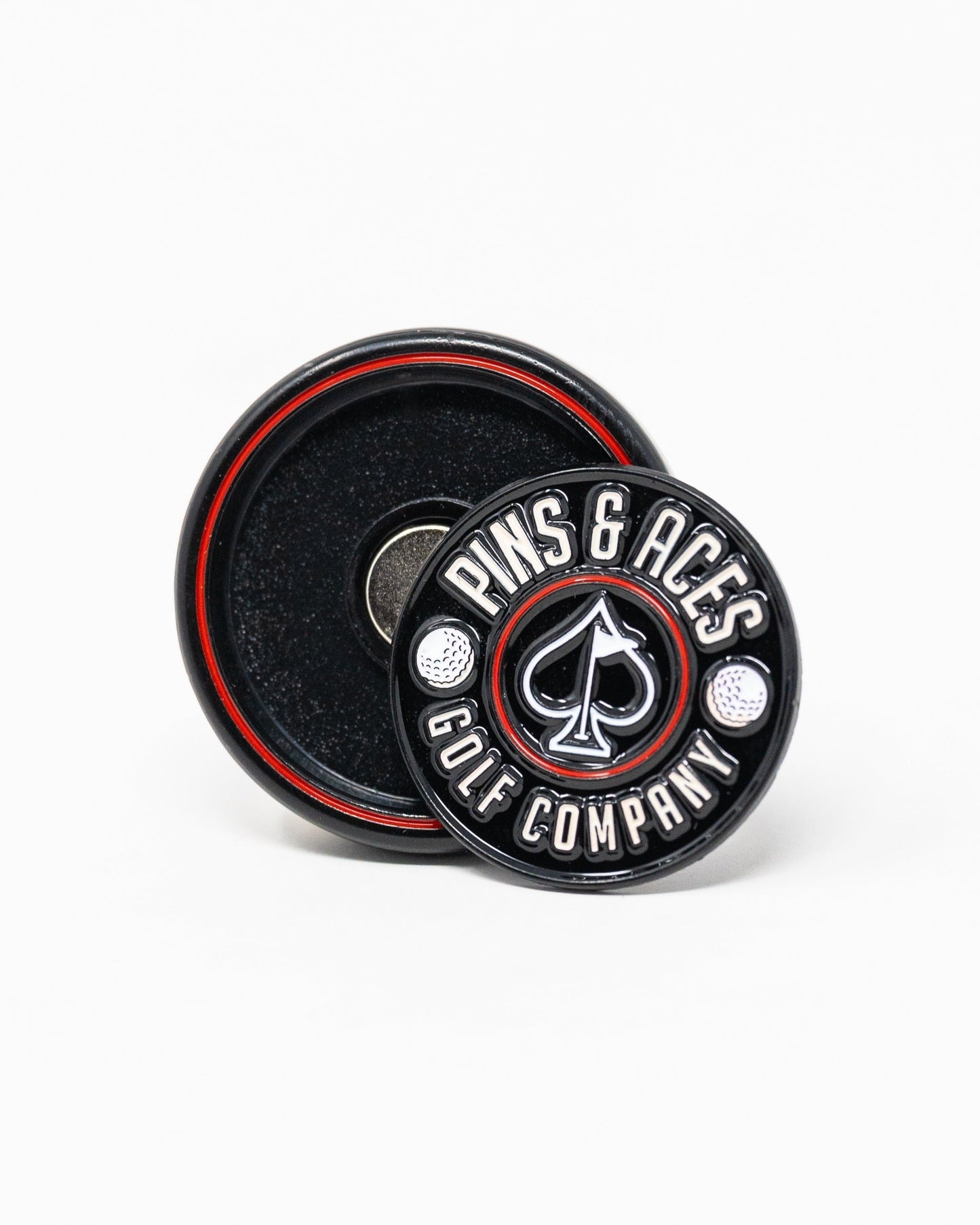 Pins and Aces Pop Out Medallion Ball Marker - Black