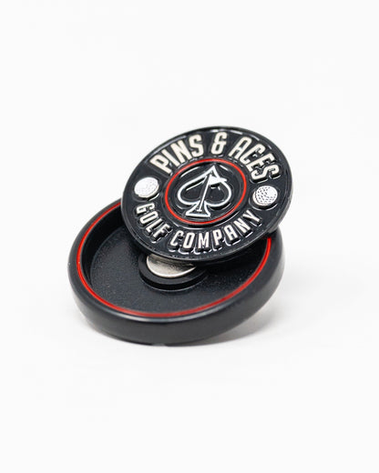 Pins and Aces Pop Out Medallion Ball Marker - Black