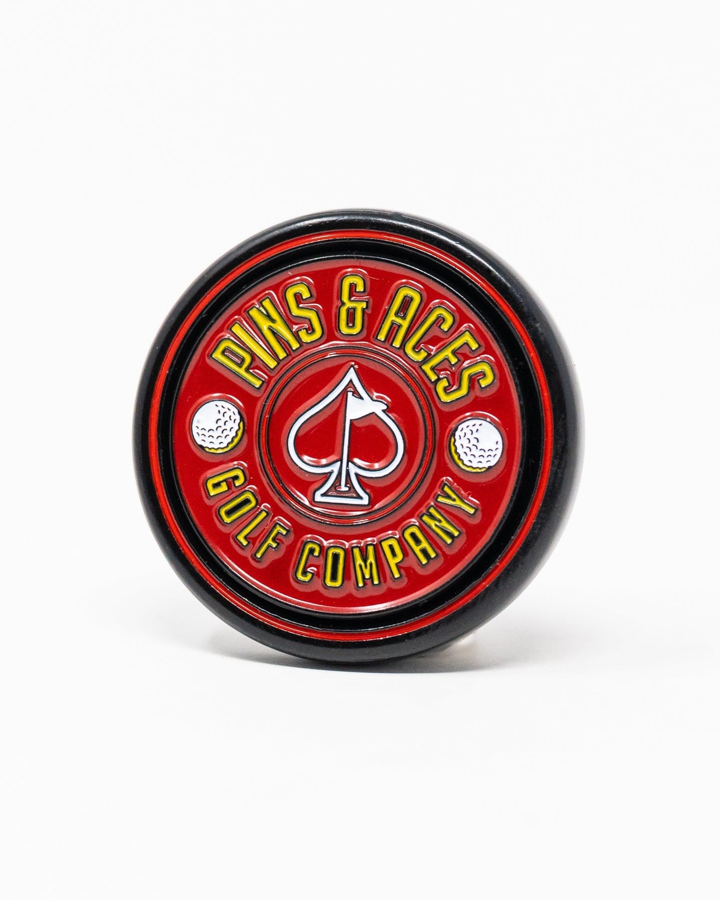 Pins and Aces Pop Out Medallion Ball Marker - Red