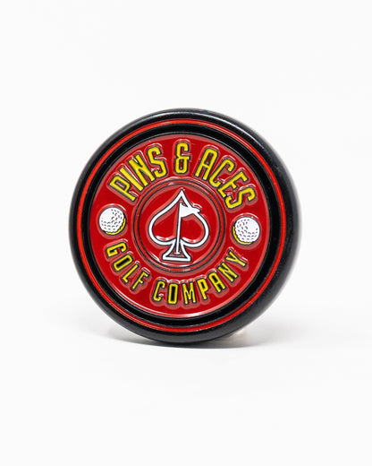 Pins and Aces Pop Out Medallion Ball Marker - Red
