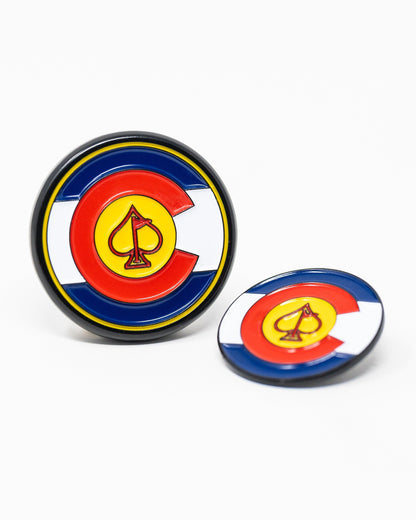 Pins and Aces Pop Out Medallion Ball Marker - Colorado