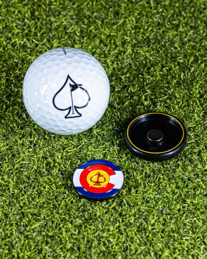 Pins and Aces Pop Out Medallion Ball Marker - Colorado