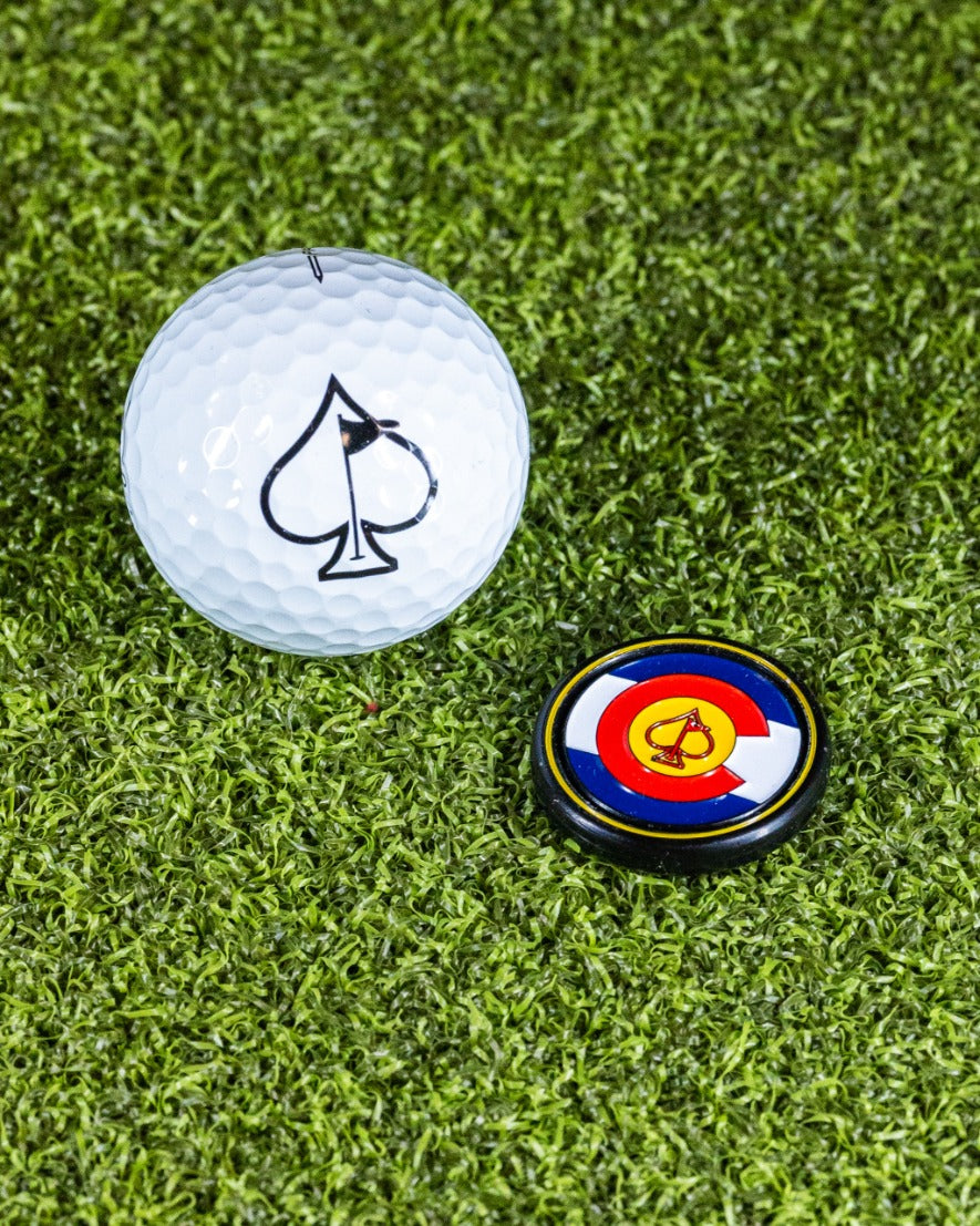 Pins and Aces Pop Out Medallion Ball Marker - Colorado