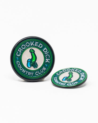 Pins and Aces Pop Out Medallion Ball Marker - Crooked Dick