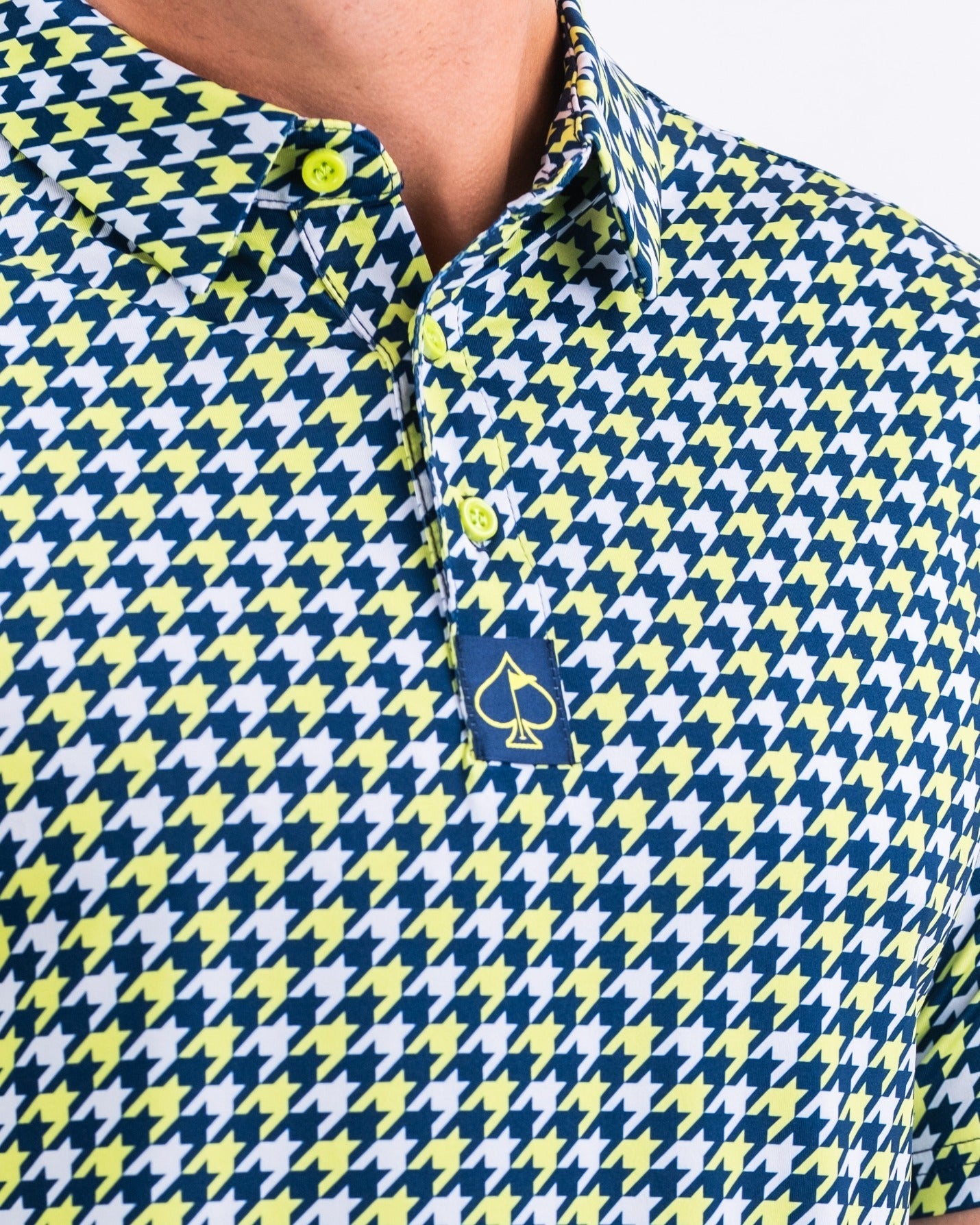 Pins and Aces Houndstooth Lime