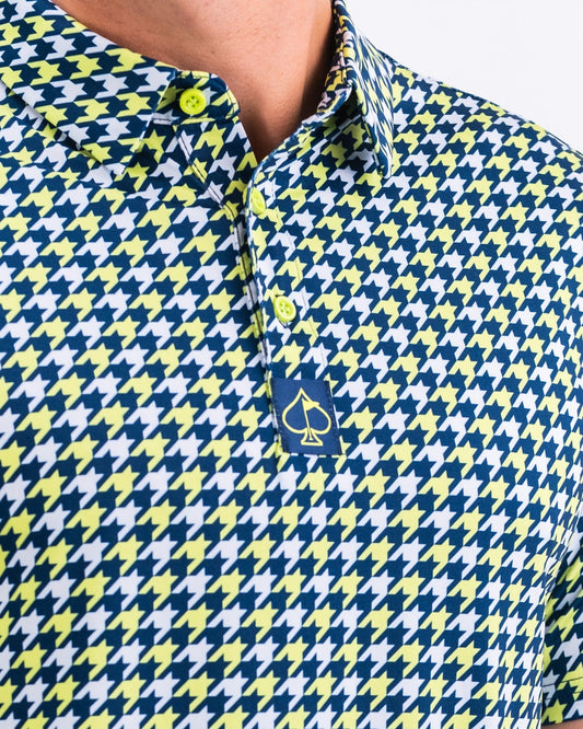 Pins and Aces Houndstooth Lime