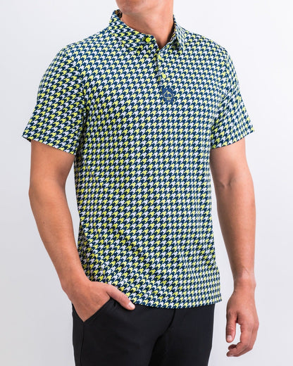 Pins and Aces Houndstooth Lime