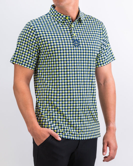 Pins and Aces Houndstooth Lime