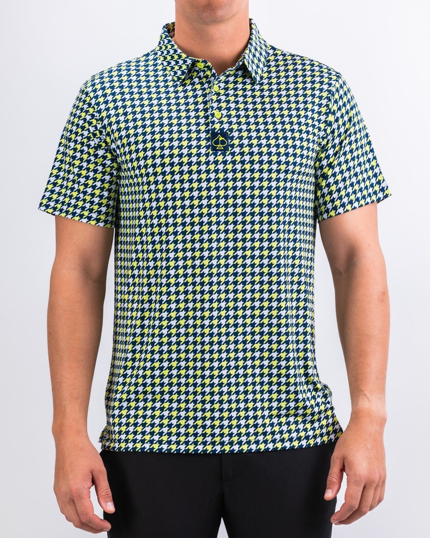 Pins and Aces Houndstooth Lime