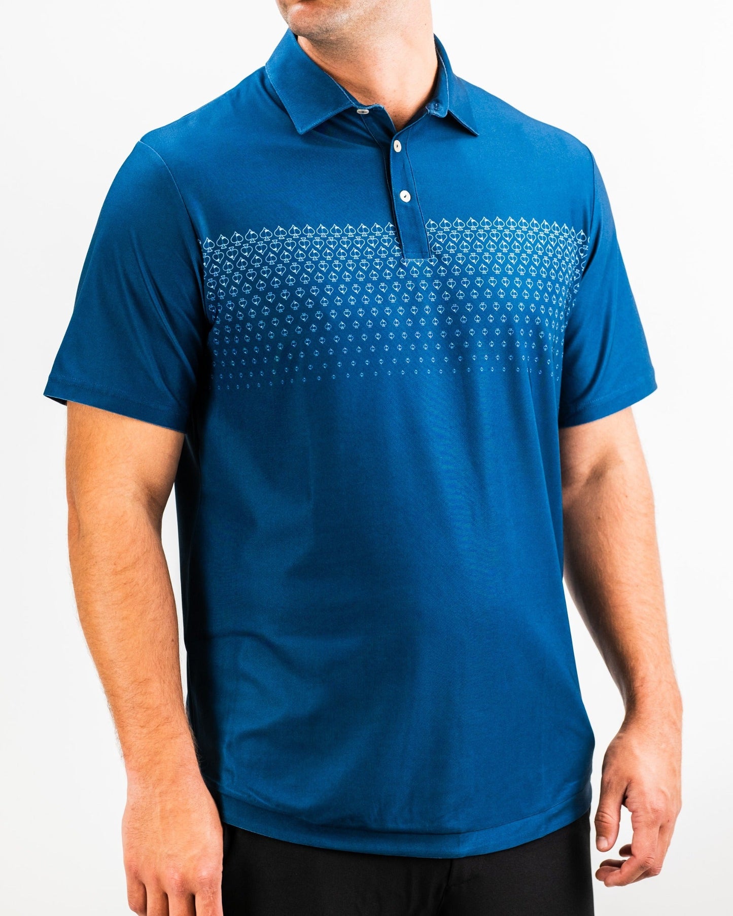 Pins and Aces Player Preferred™ Polo - Spade Fade - Navy
