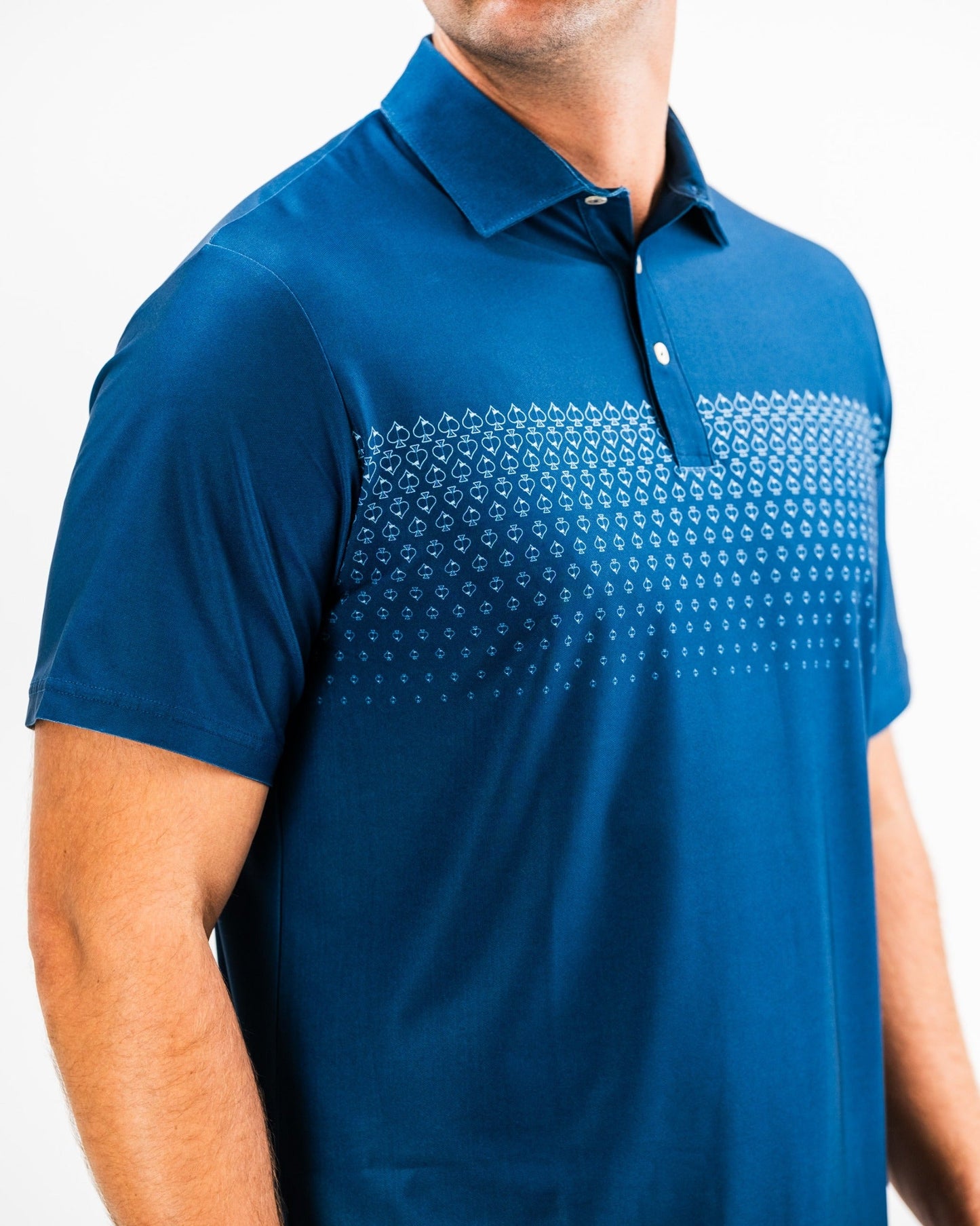 Pins and Aces Player Preferred™ Polo - Spade Fade - Navy