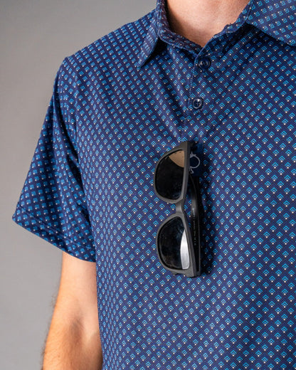 Pins and Aces Blue Geo
