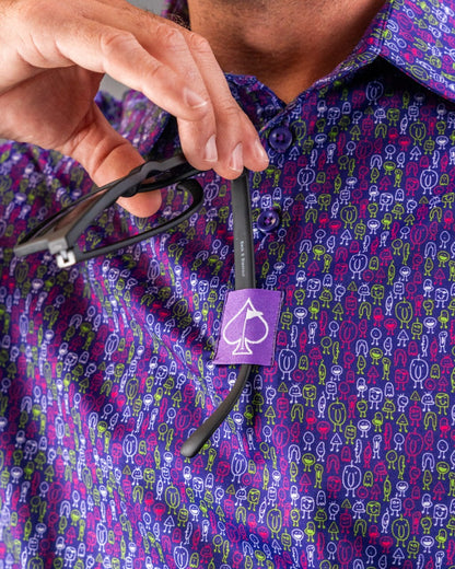Pins and Aces Doodle Guy Purple