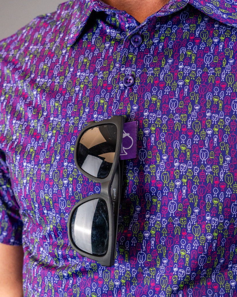 Pins and Aces Doodle Guy Purple
