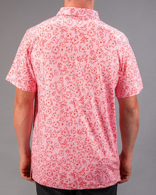 Pins and Aces Flower Doodle Pink