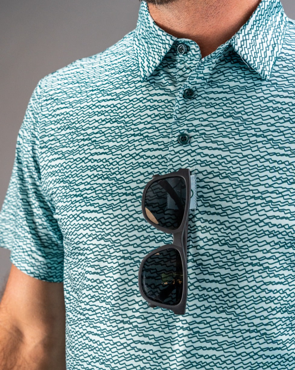 Pins and Aces Squiggle Teal