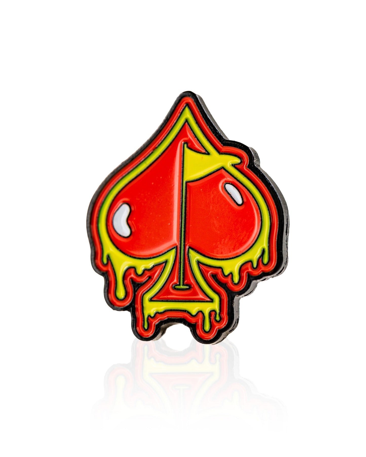 Pins and Aces Flamin' Spade Ball Marker