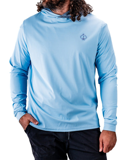 Pins and Aces Performance Golf Hoodie - Squiggle Blue
