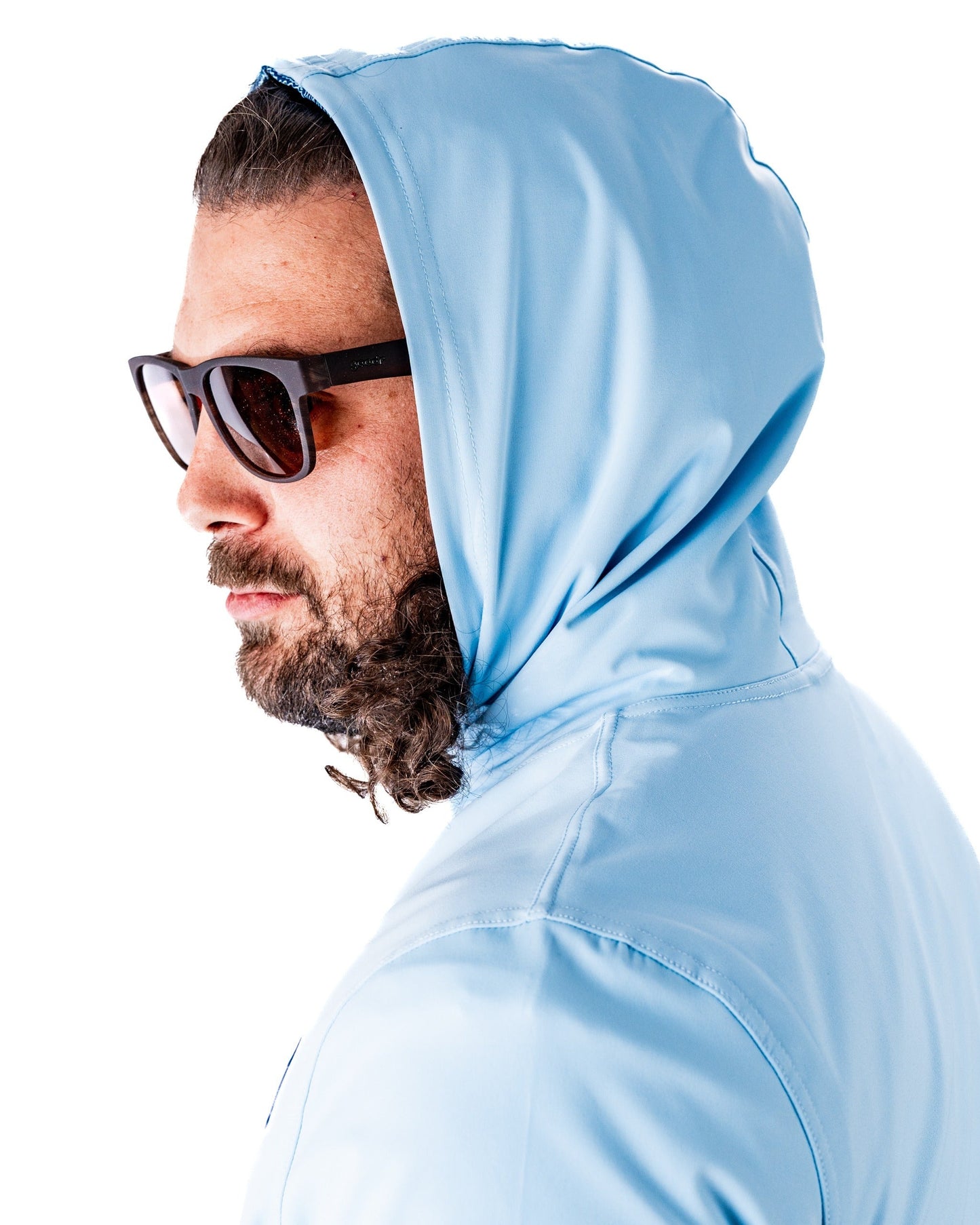 Pins and Aces Performance Golf Hoodie - Squiggle Blue