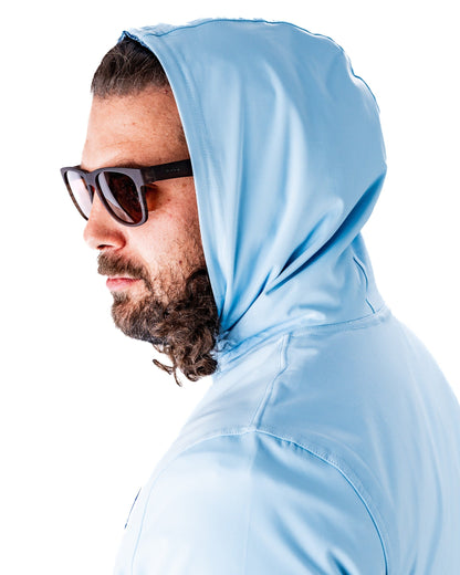 Pins and Aces Performance Golf Hoodie - Squiggle Blue