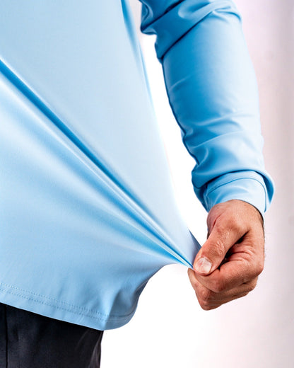 Pins and Aces Performance Golf Hoodie - Squiggle Blue